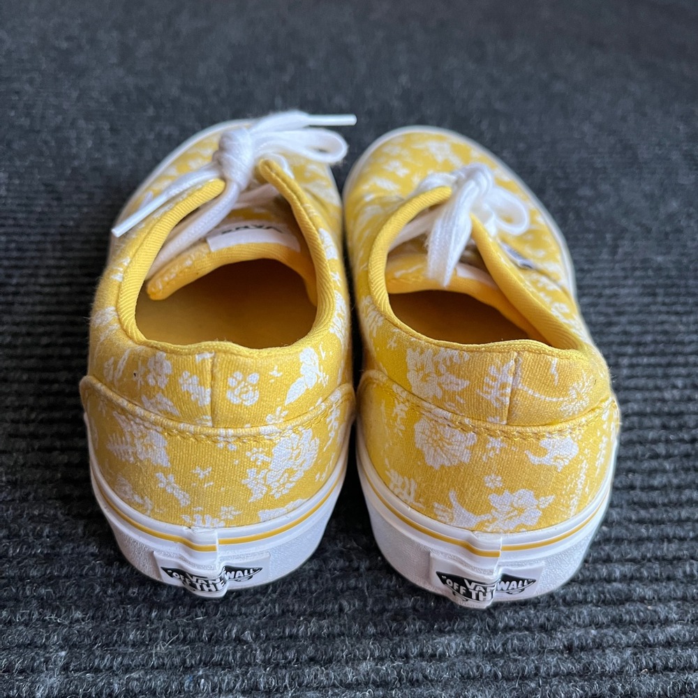 Vans Era Yellow Floral Canvas Low Top Sneakers Womens 6.0 White Botanical Print - Picture 4 of 8
